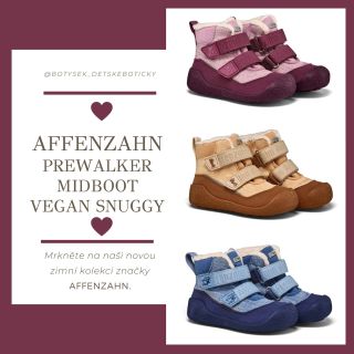 AFFENZAHN BAREFOOT PREWALKER MIDBOOT VEGAN SNUGGY ▫️měkké botičky pro první krůčky ▫️voděodolná membrána AffenTex ▫️extra...