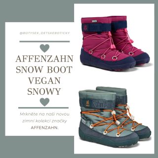 AFFENZAHN BAREFOOT SNĚHULE SNOW BOOT VEGAN SNOWY ▫️barefoot zimní boty/sněhule ▫️ergonomický tvar - určené přímo do sněhu...